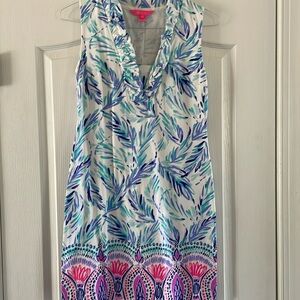 Lilly Pulitzer SMALL sleeveless dress/ruffle detail